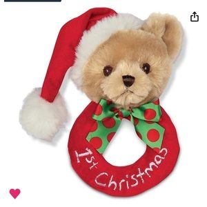 Bearington: Baby’s 1st Christmas bear rattle